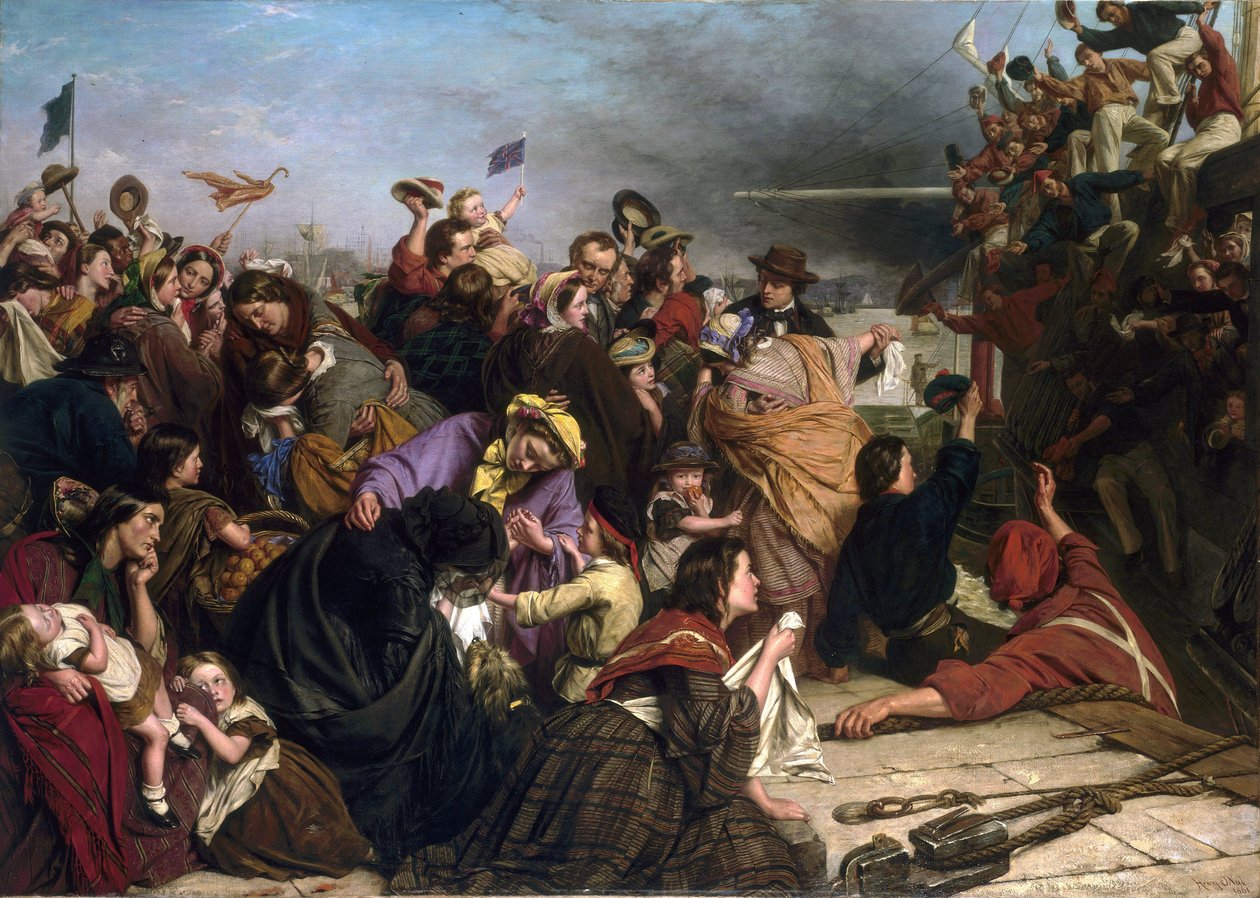 Farewell of Immigrants on a Dock in the Thames by Henry Nelson O
