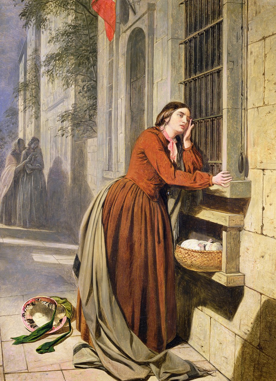 Mother Depositing Her Child in the Foundling Hospital in Paris, c.1855-60 by Henry Nelson O