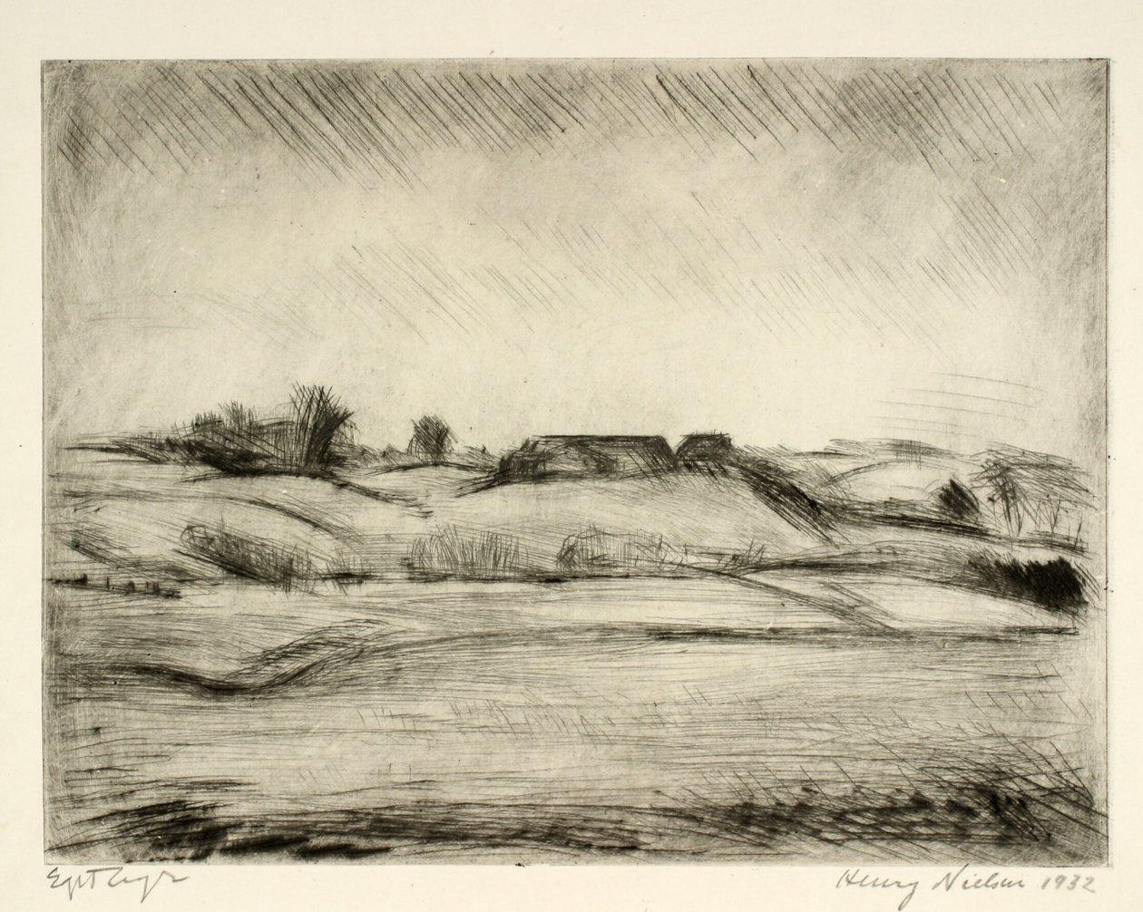 Open Landscape with Farm by Henry Nielsen