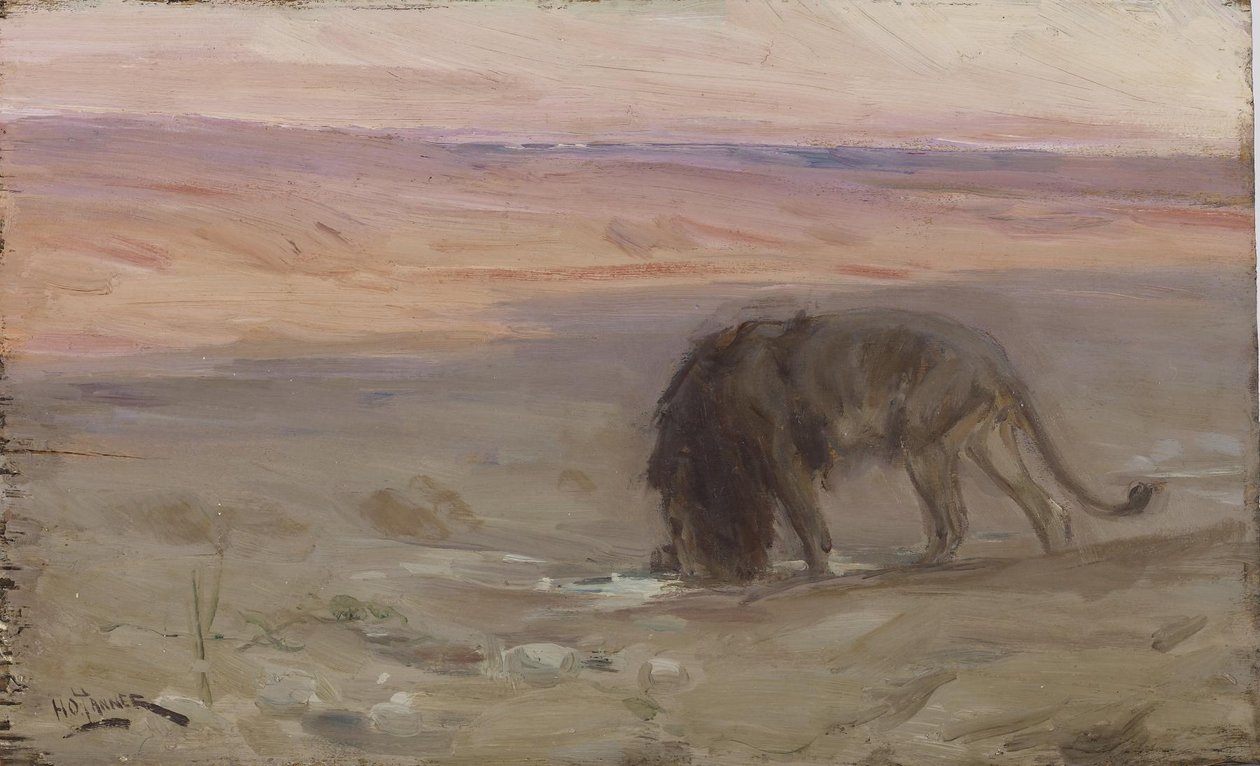 Lion Drinking by Henry Ossawa Tanner