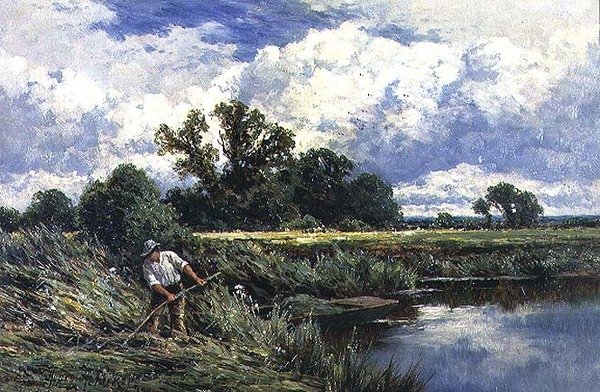 The River Lea, near Broxbourne in Hertfordshire by Henry Parker