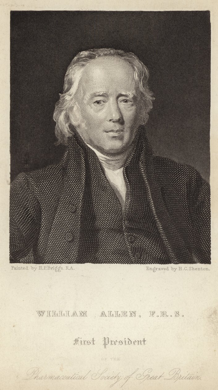 William Allen - First President of the Pharmaceutical Society of Great Britain (1770-1843) by Henry Perronet (after) Briggs