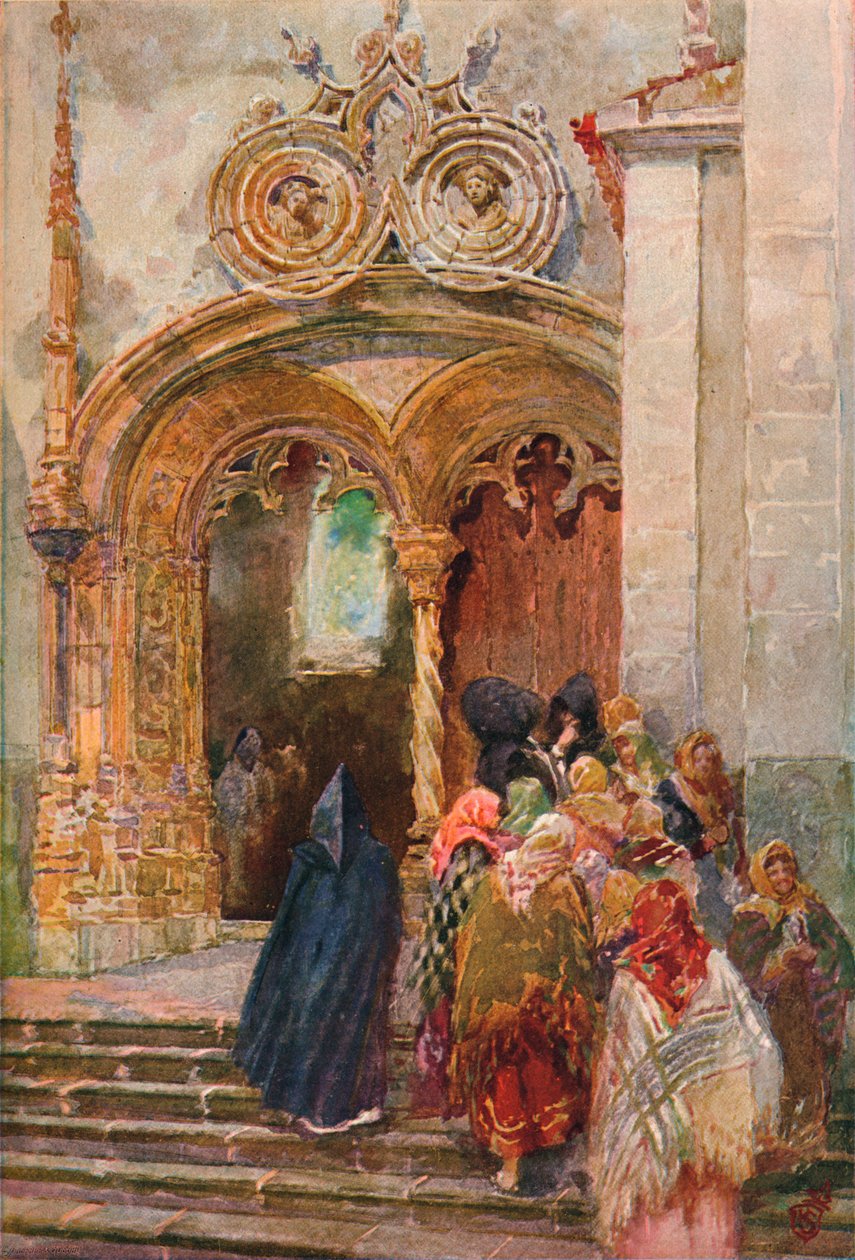 South Door of Matriz Church, Ponta Delgada by Henry Sandham