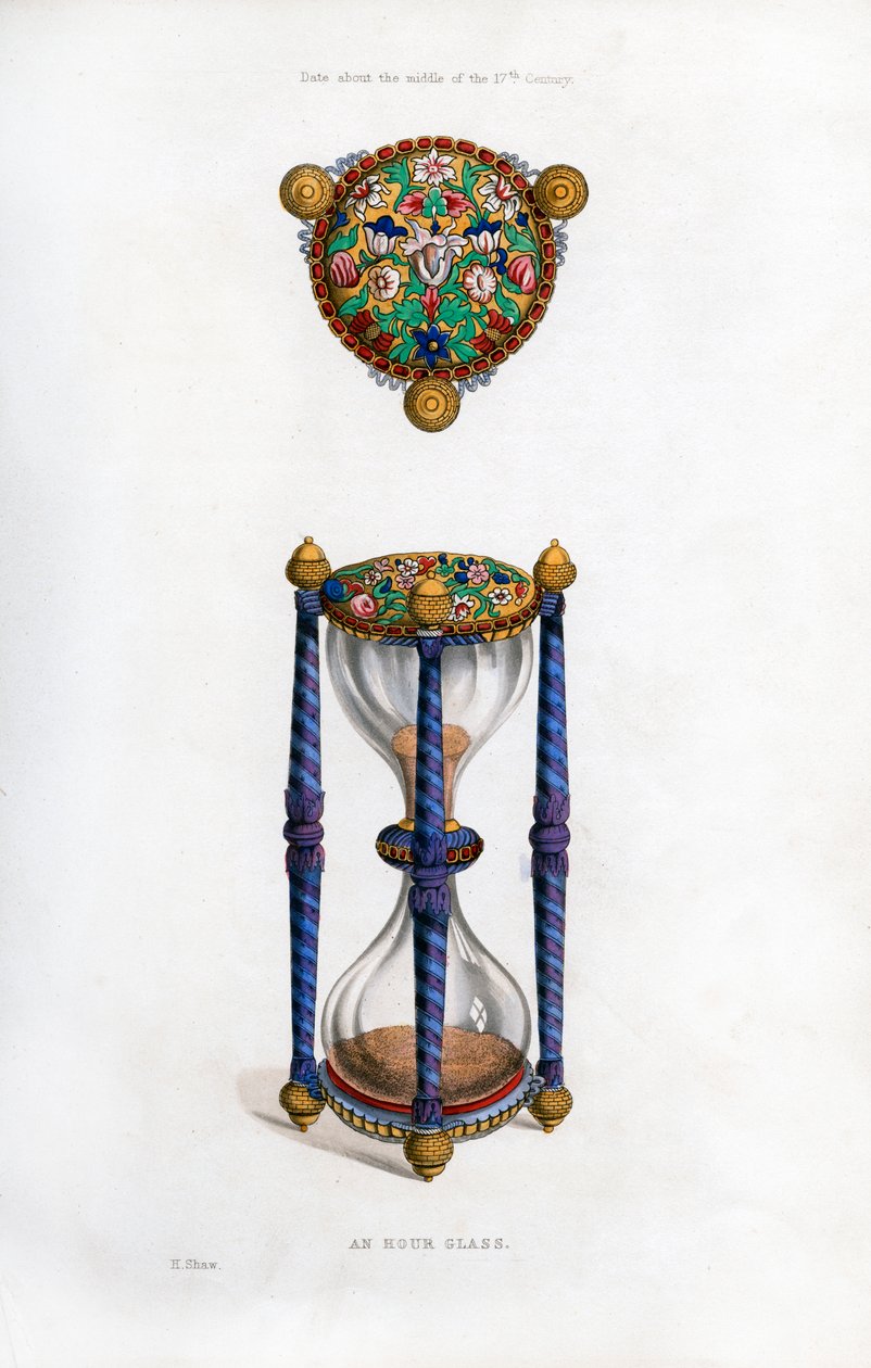 Hourglass, mid-17th century, 1843 by Henry Shaw