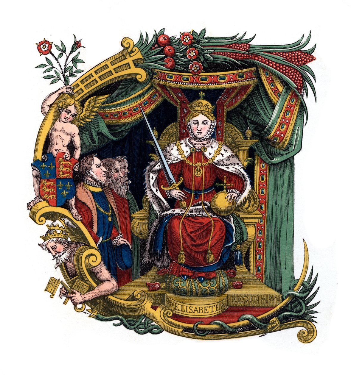 Initial Letter C, 1563, 1843 by Henry Shaw