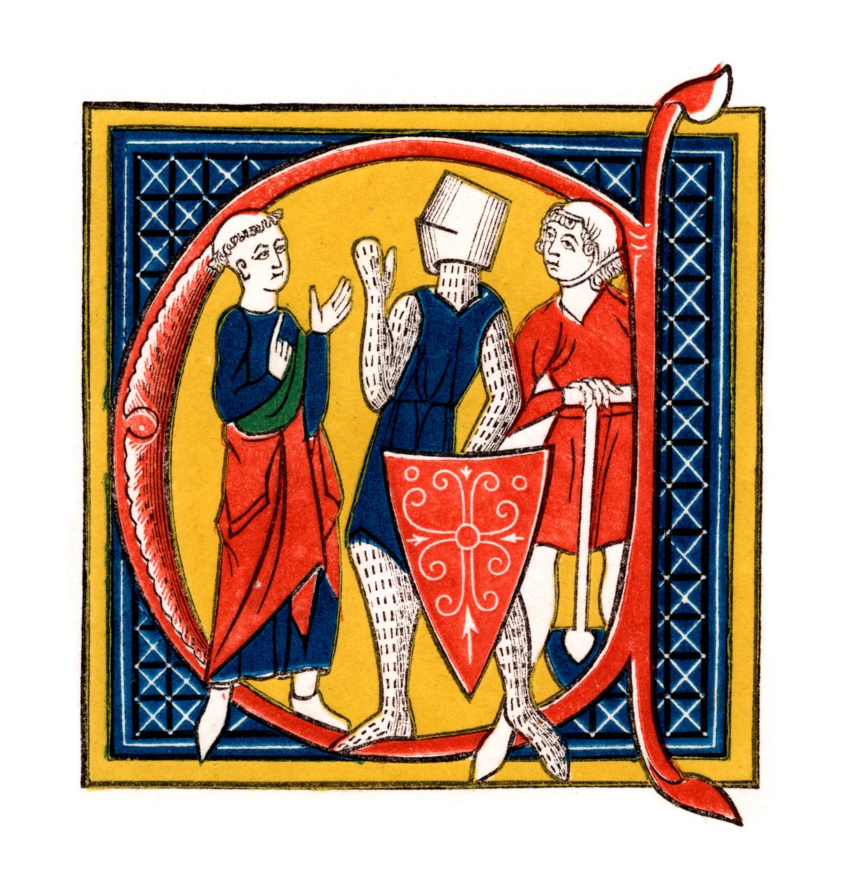 Initial Letter C, Early 14th Century, 1843 by Henry Shaw