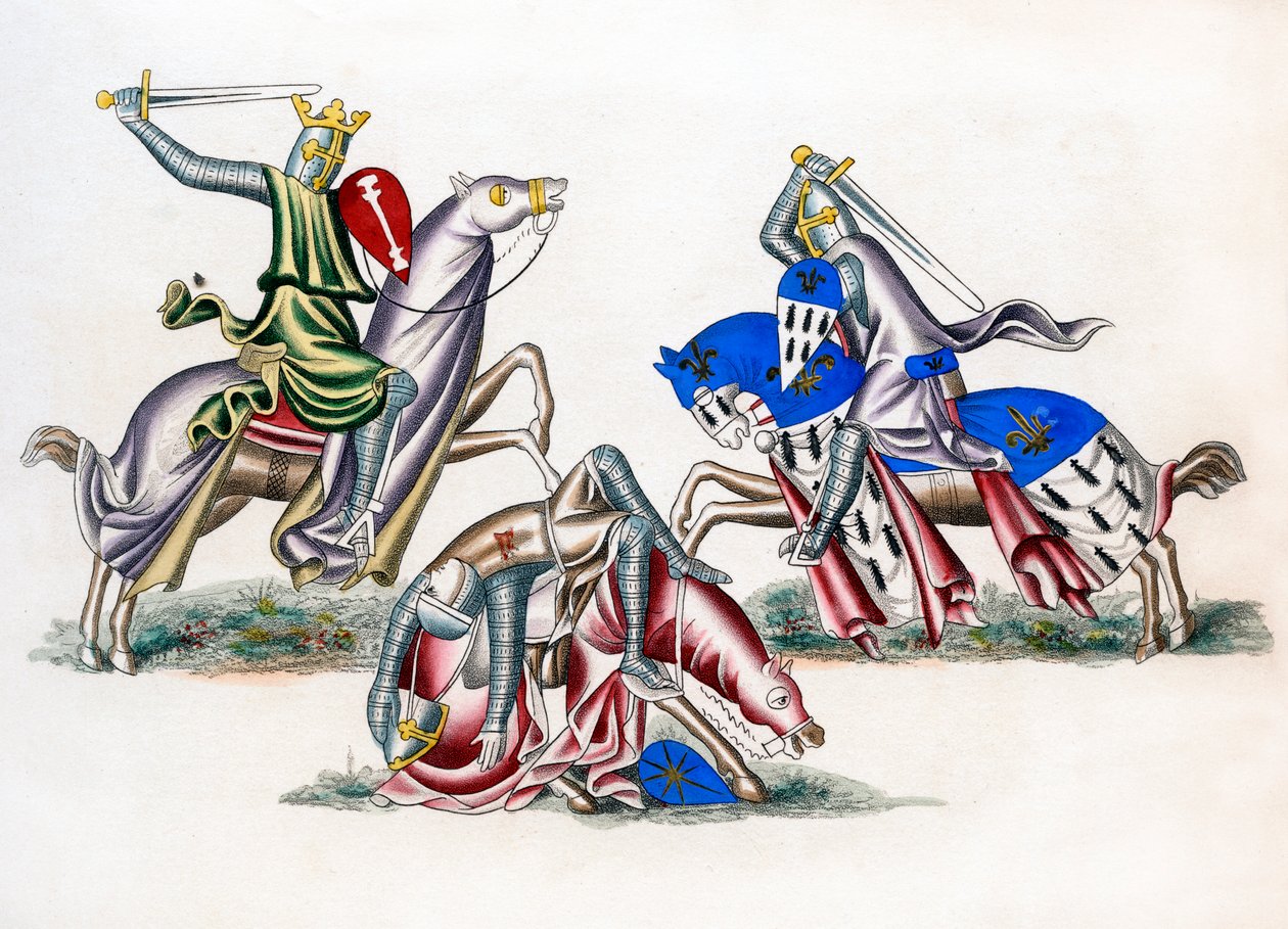 Knights fighting by Henry Shaw
