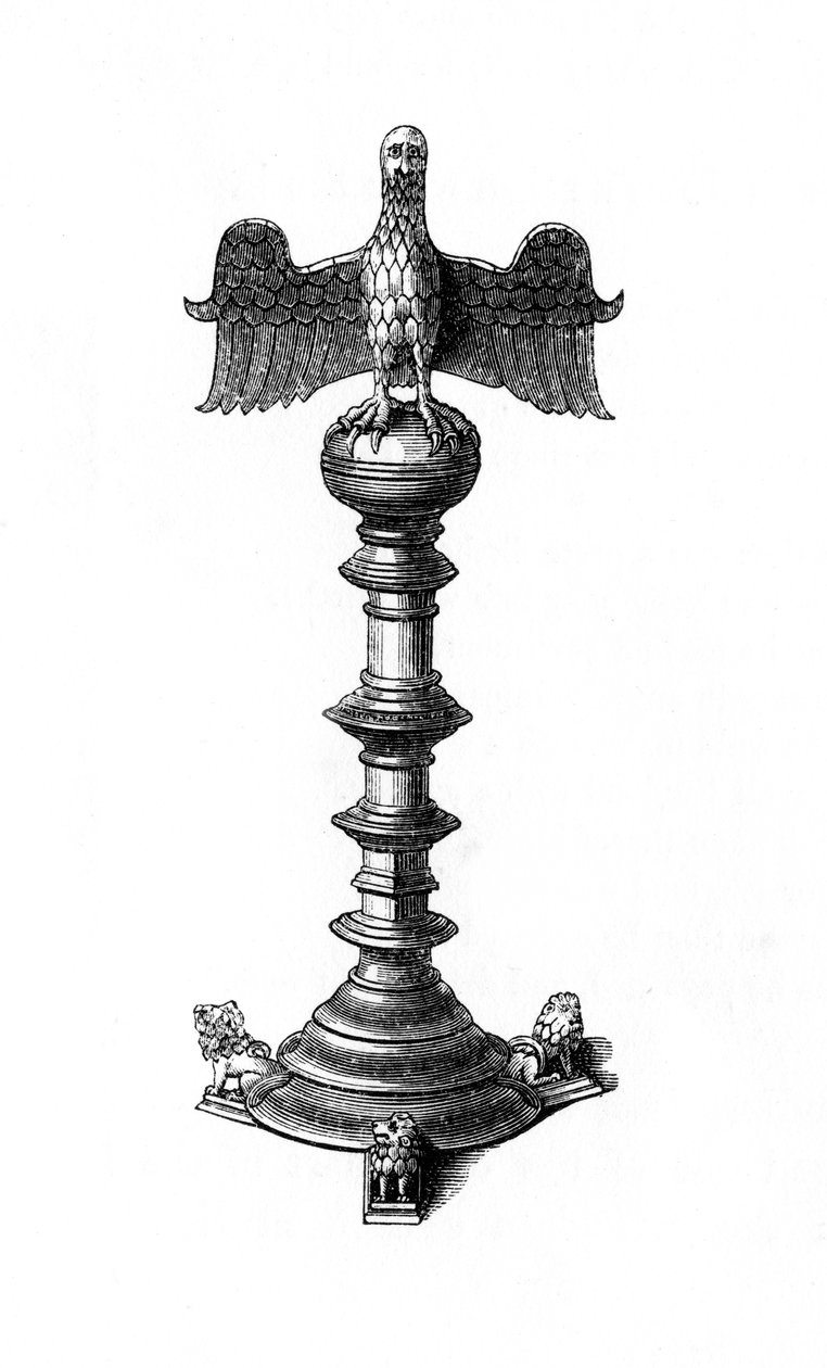 Lectern, c15th century, 1843 by Henry Shaw: Fine art print