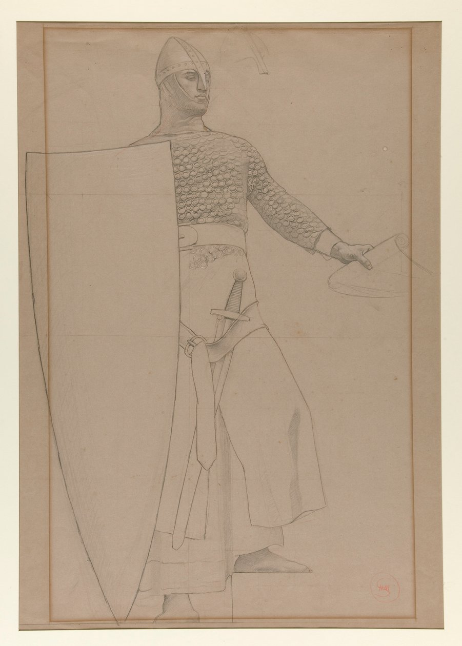 Untitled [Graphite Study of Mural Decoration in the Board Room of the Prudential Life Insurance Building in Newark, New Jersey] by Henry Siddons Mowbray
