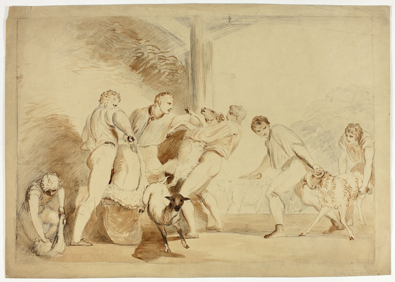 Shearing the Sheep by Henry Singleton