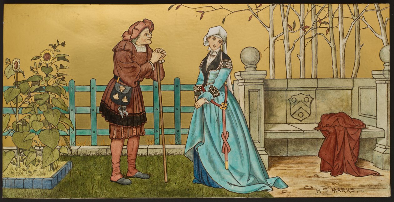 The Pantaloon, plaque depicting an illustration from Shakespeare