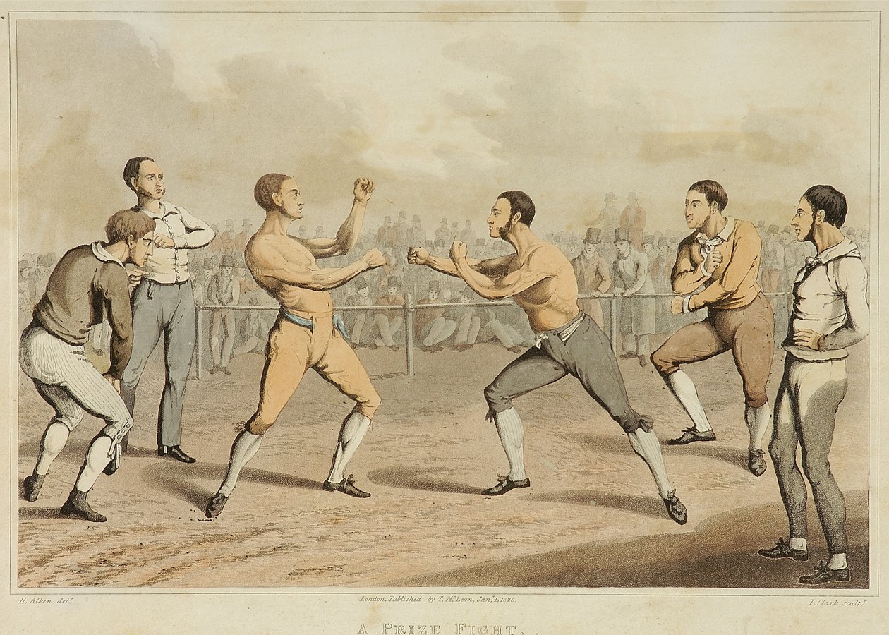 A Prize Fight (engraved by J. Clark, published in 1820) by Henry Thomas (after) Alken