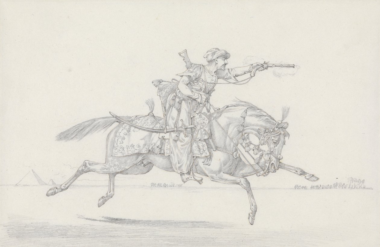 A Charging Mameluke firing a pistol by Henry Thomas Alken