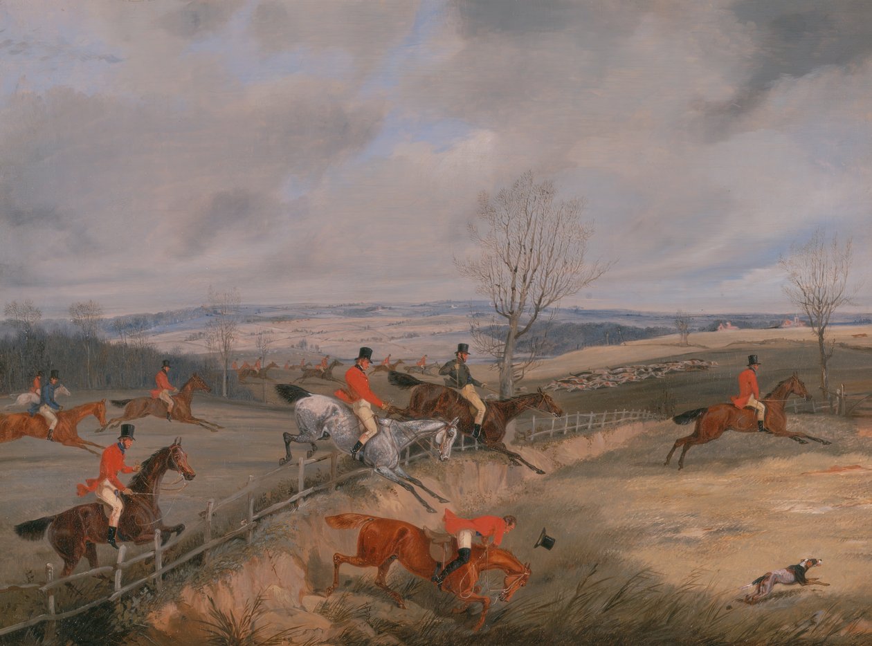Hunting Scene: Drawing the Cover by Henry Thomas Alken