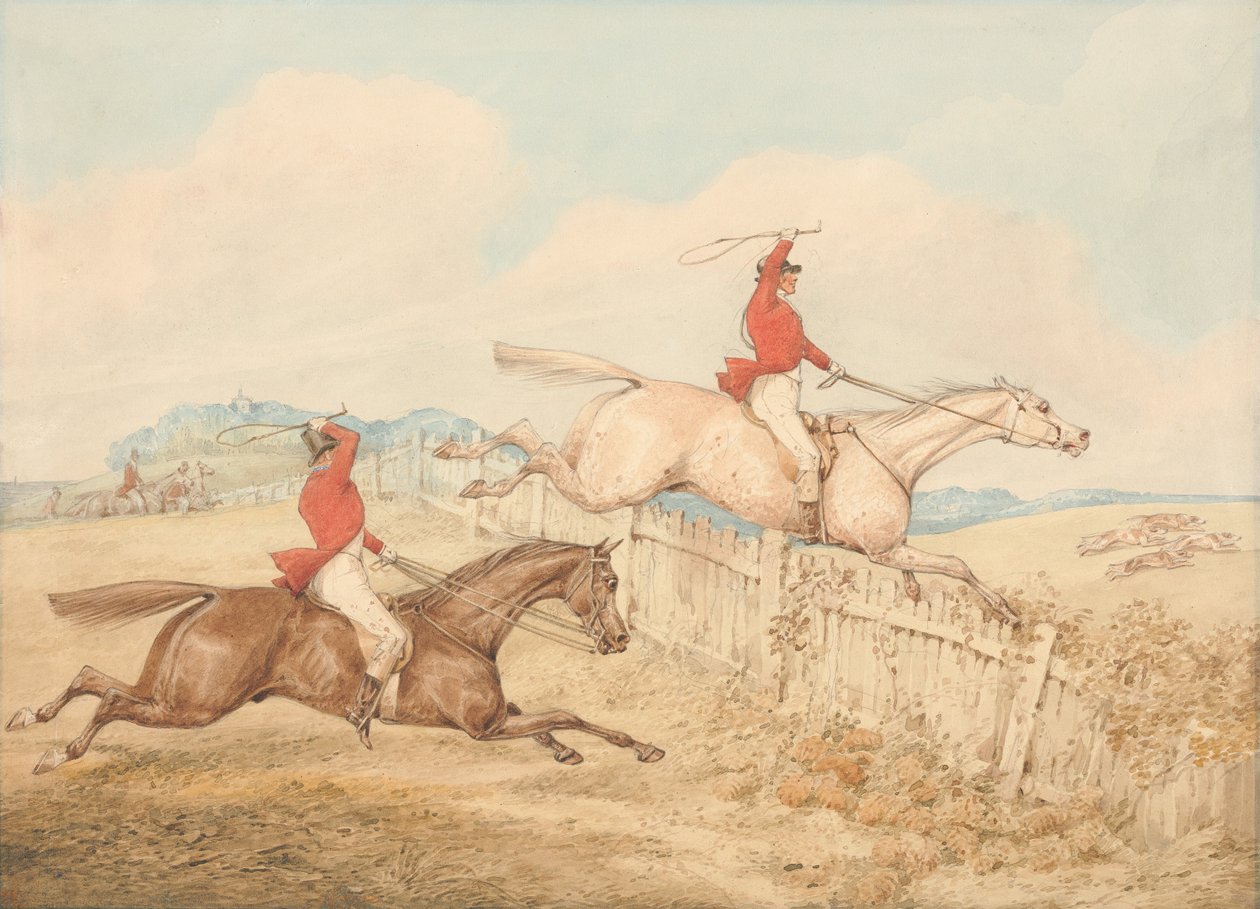 Jumping a Wooden Fence by Henry Thomas Alken
