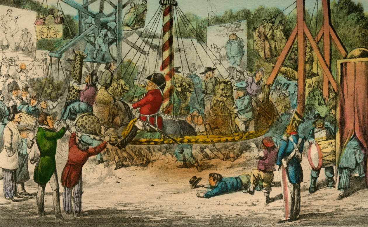 Mr. Jorrocks Takes a Ride at the Fête at St. Cloud, 1838 by Henry Thomas Alken