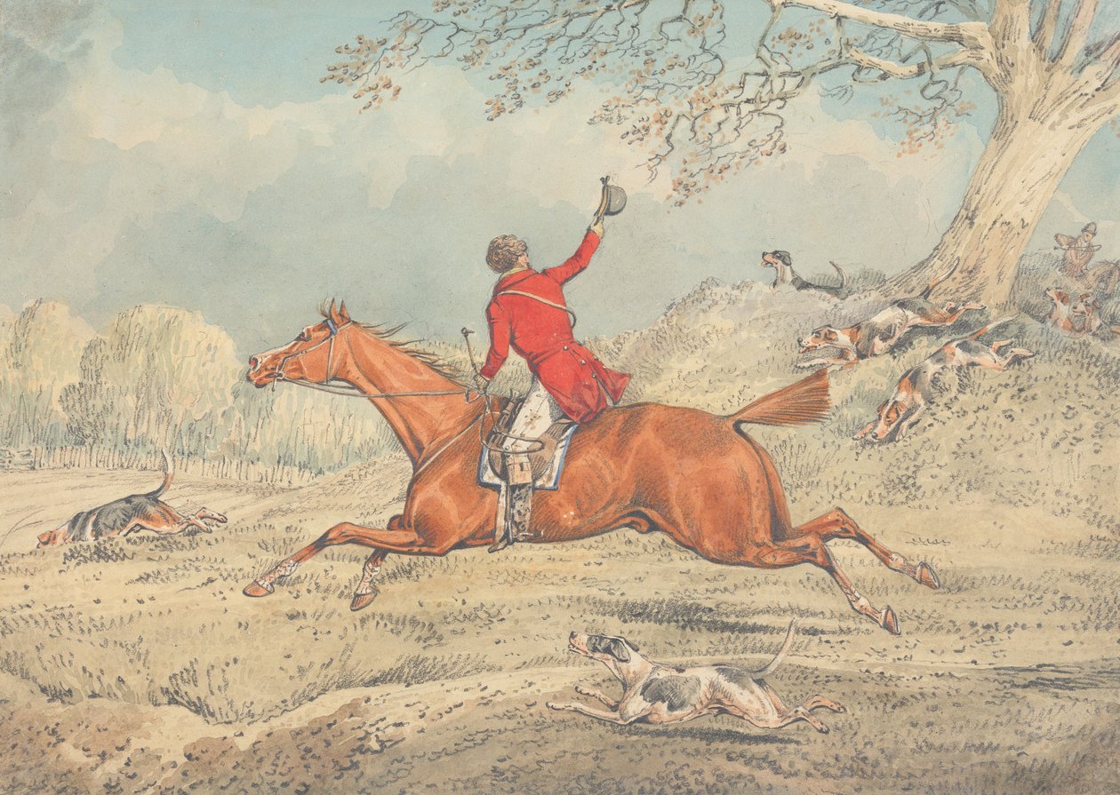 The Huntsman, Galloping to Left and Encouraging Hounds by Henry Thomas Alken