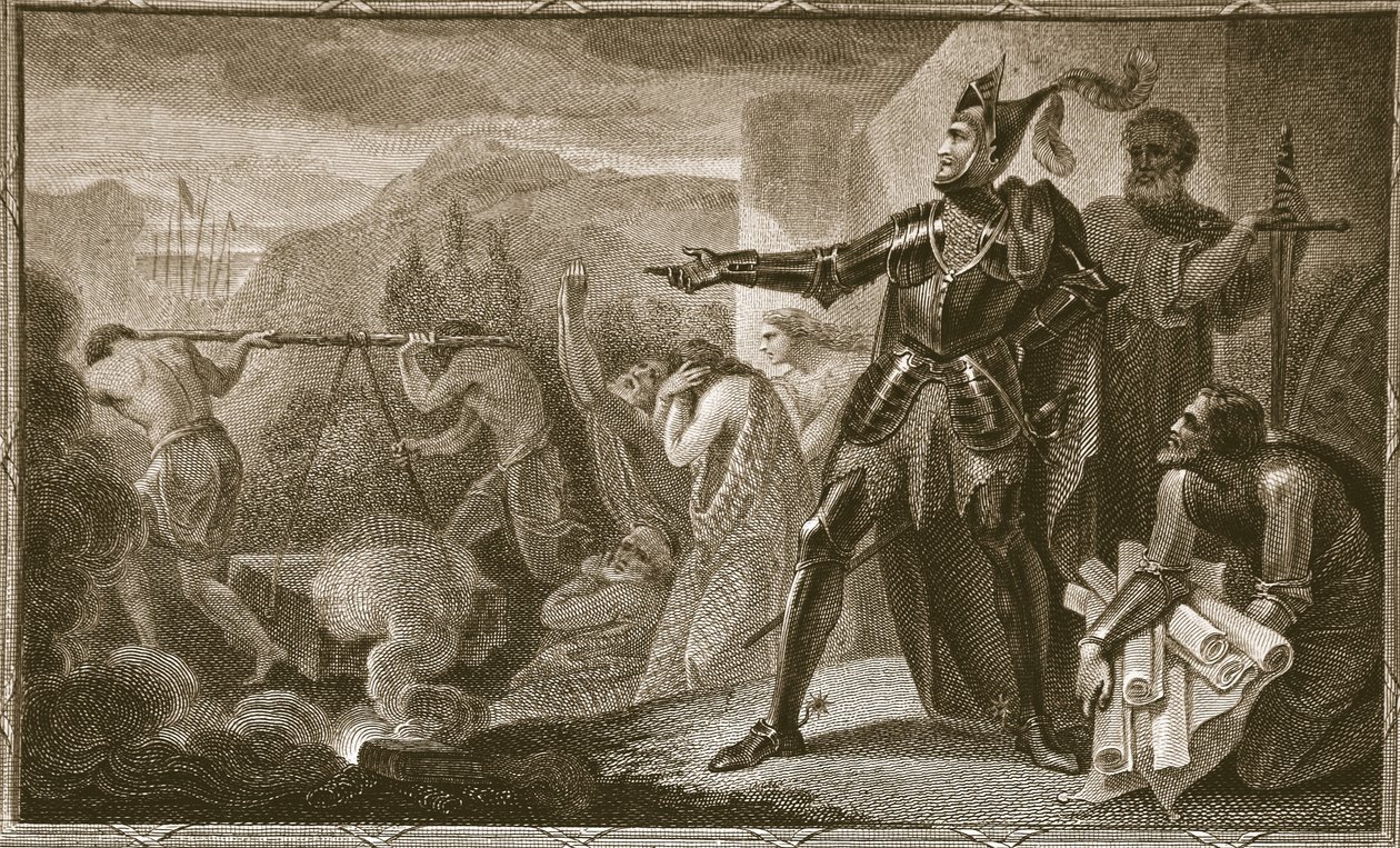 Edward I Removing the Stone from Scone, Engraved by Neagle, Illustration from David Hume