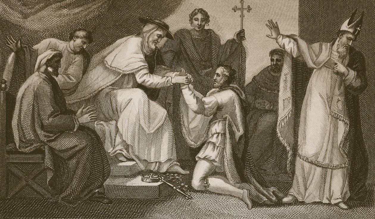 Submission of John, engraved by Delatre, illustration from David Hume
