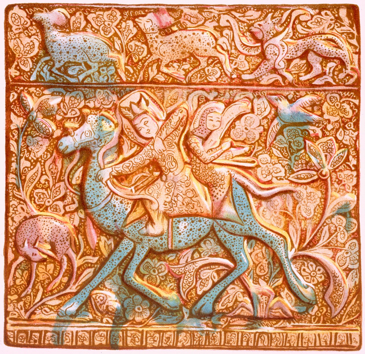Persian lustred wall-tile: a mounted Sassanian archer, 19th century by Henry Wallis