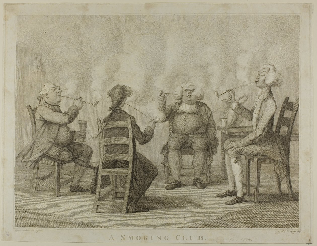 A Smoking Club by Henry William Bunbury