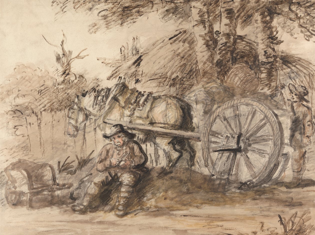 Carter Filling his Pipe by Henry William Bunbury