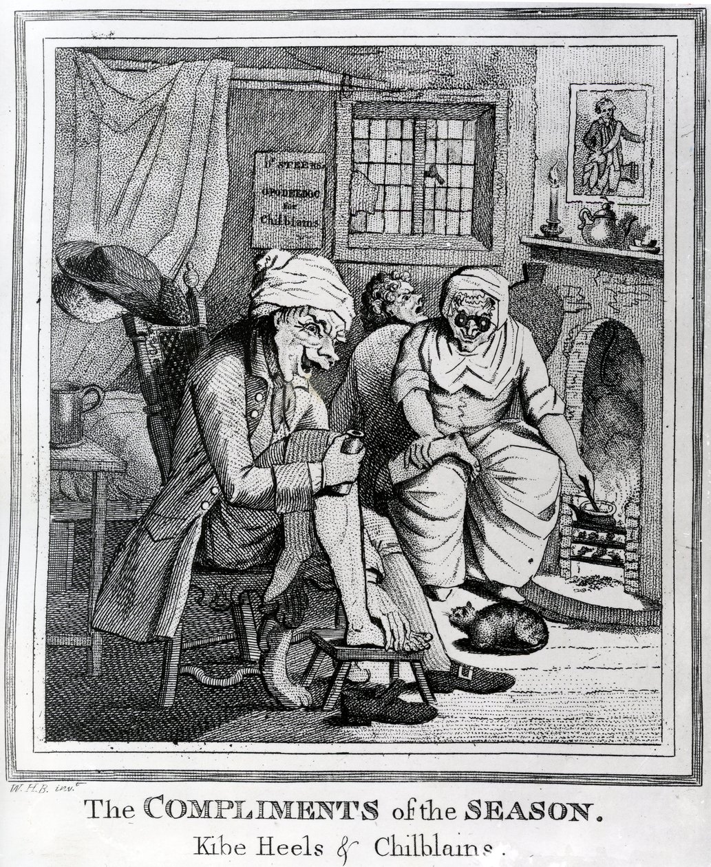 The Compliments of the Season, Kibe Heels and Chillblains, c.1785 by Henry William Bunbury