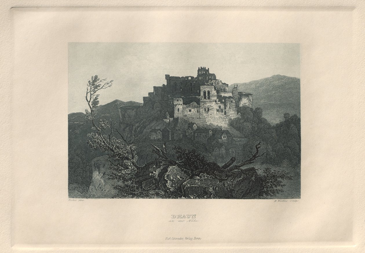 The Picturesque and Romantic Rhine: Dhaun on the Nahe by Henry Winkles