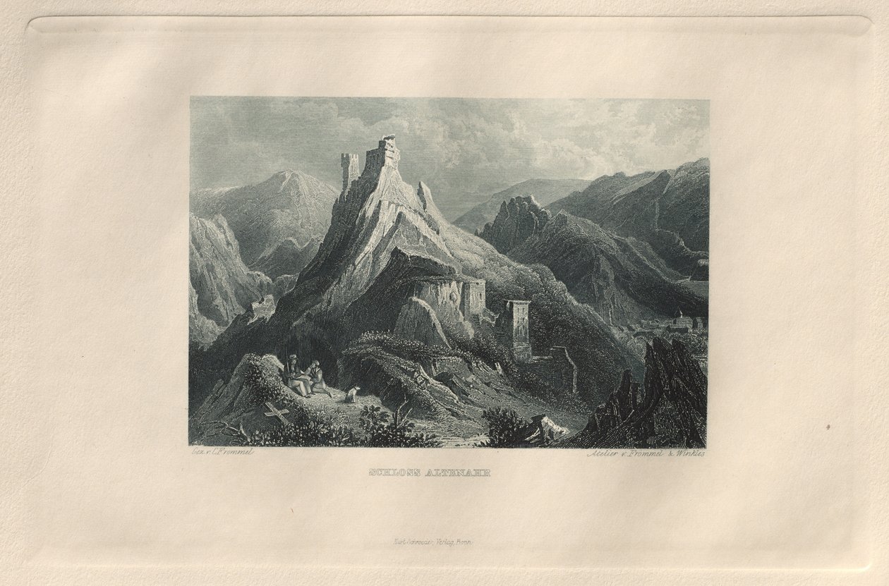 The Picturesque and Romantic Rhine: Altenahr Castle, 1928 by Henry Winkles
