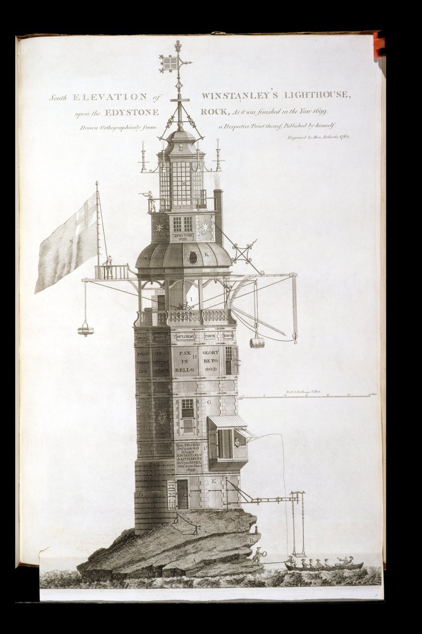 Edystone Lighthouse Engraved by Henry Roberts, 1762 by Henry Winstanley