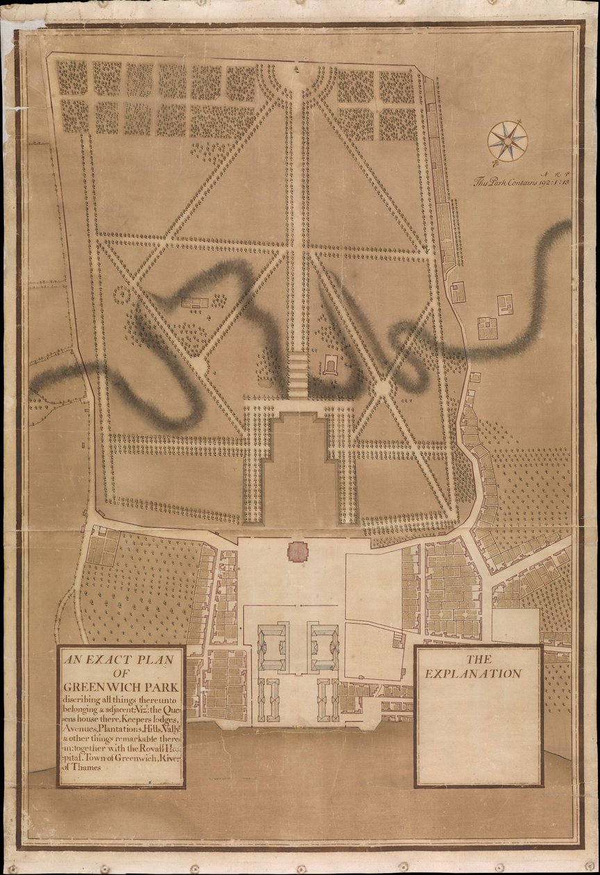 An Exact Plan of Greenwich Park (c.1700) by Henry Wise