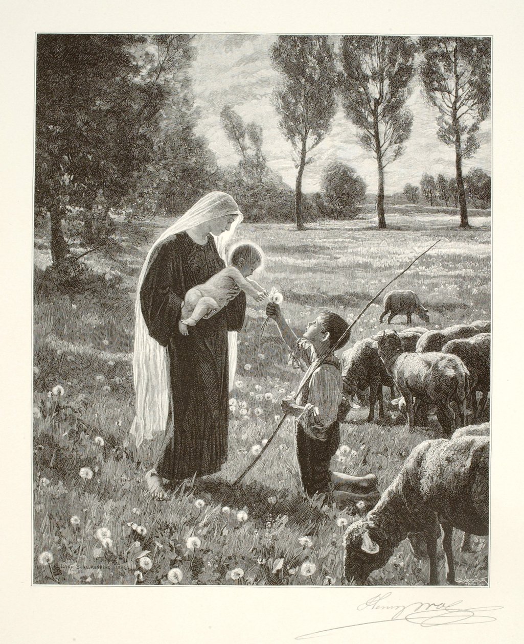 Mary Meets a Shepherd Boy by Henry Wolf