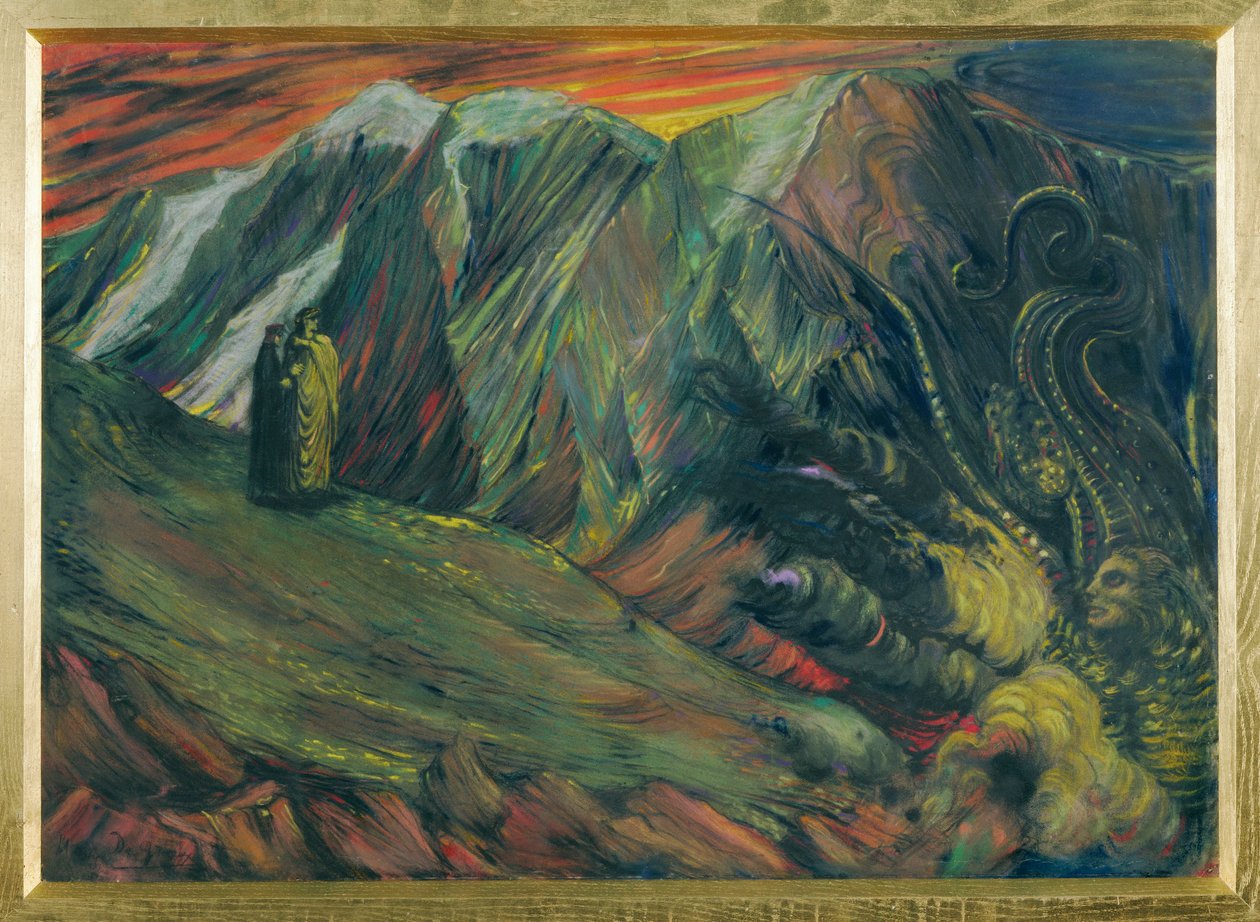 Dante and Virgil in Inferno: Lucifer 1895 by Henry de Groux