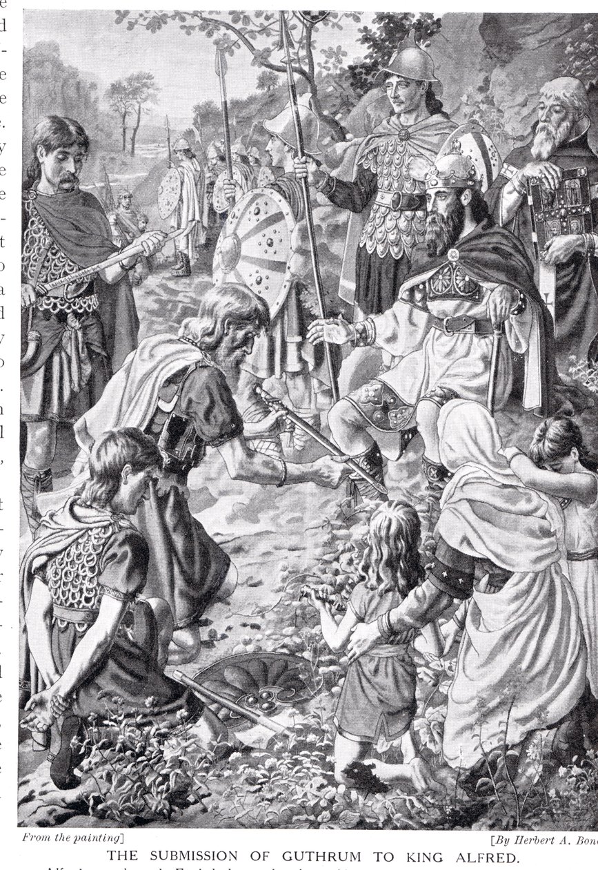 The Submission of Guthrum to King Alfred, illustration from 
