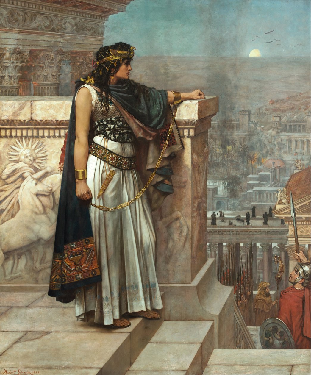1933 TALBO LARGO SPECHAL 絵画 Zenobia's Last Look on Palmyra by Herbert Gustave Schmalz