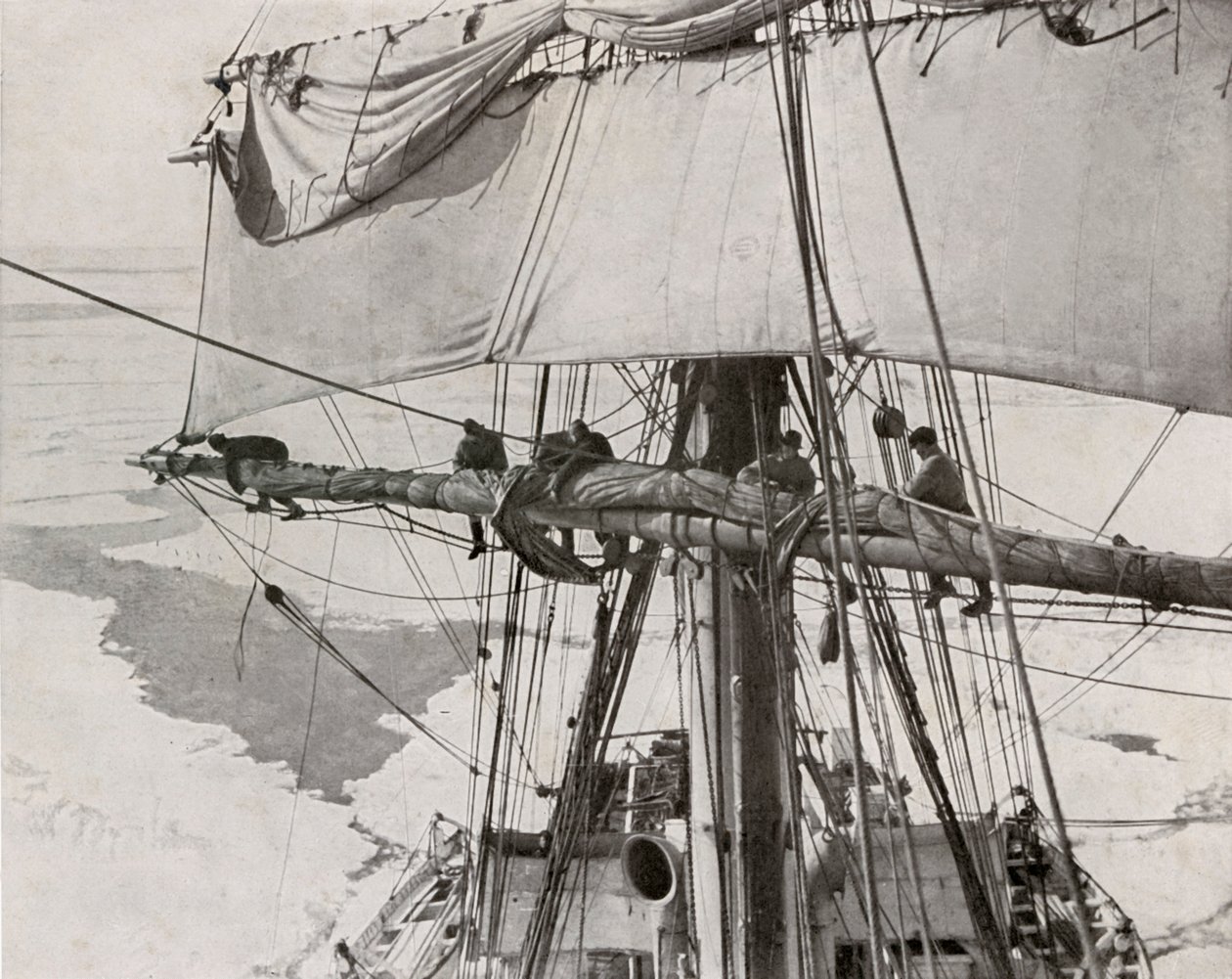 Furling Sail in the Pack, c1910-1913 by Herbert Ponting