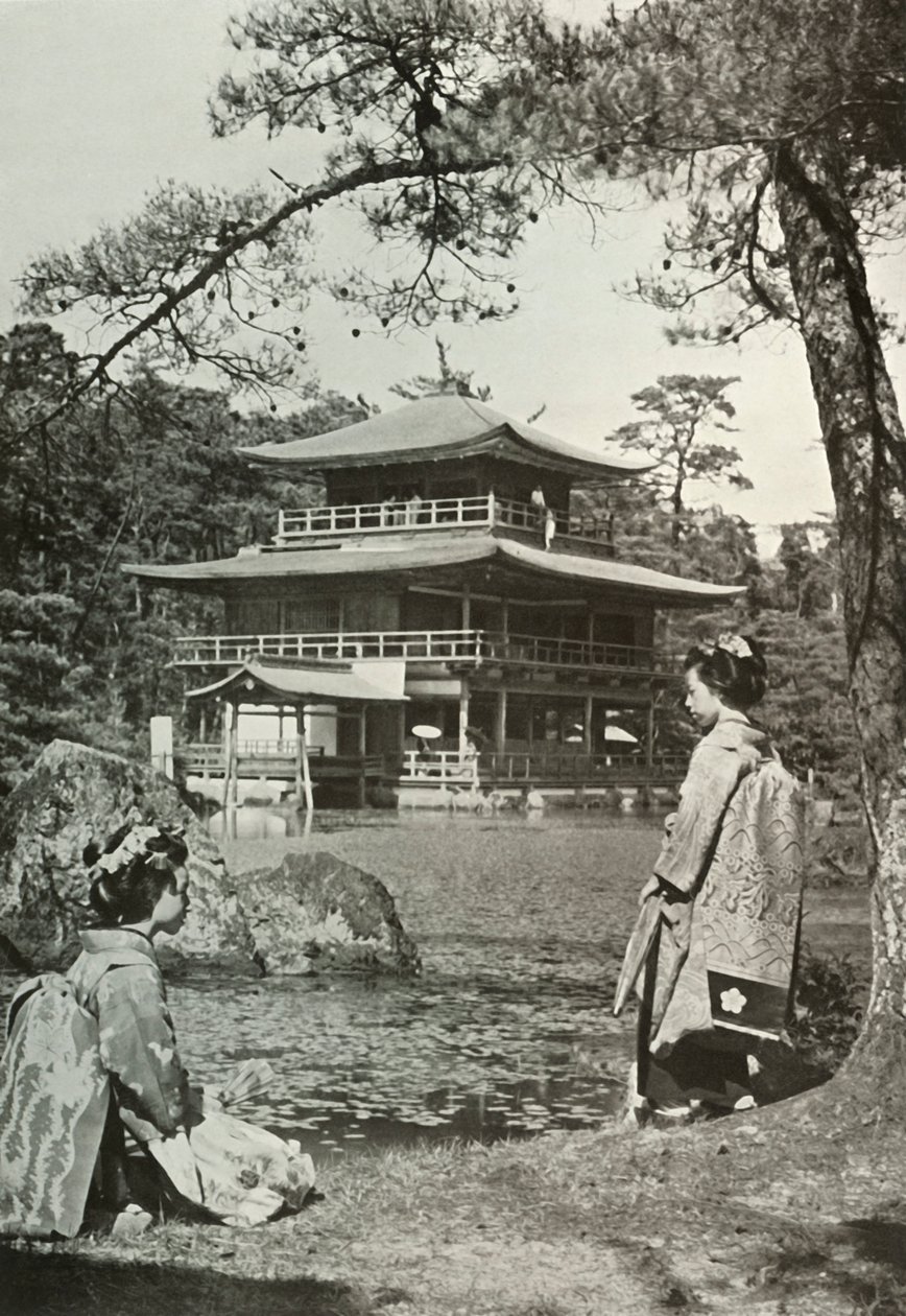 Kinkakuji The Golden Pavilion by Herbert Ponting