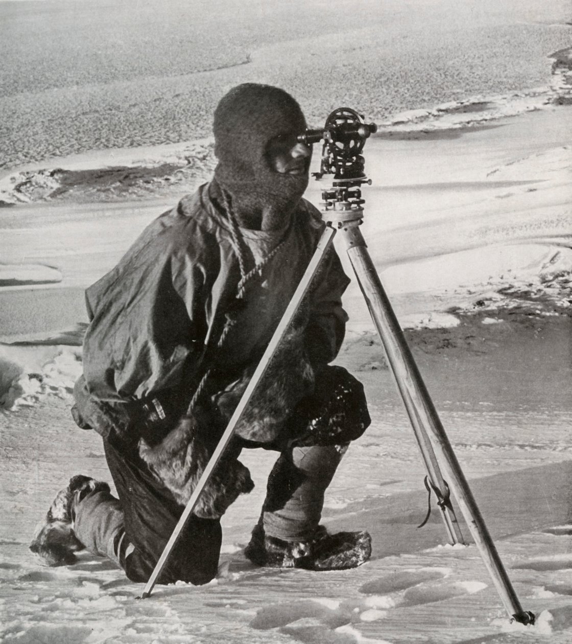 Lieut. E. R. G. R. Evans Surveying With The Four-Inch Theodolite by Herbert Ponting