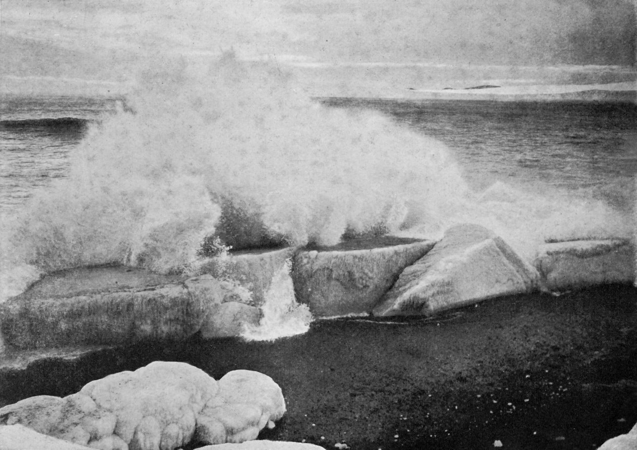 Surf Breaking Against Stranded Ice at Cape Evans, c1910-1913, 1913 by Herbert Ponting