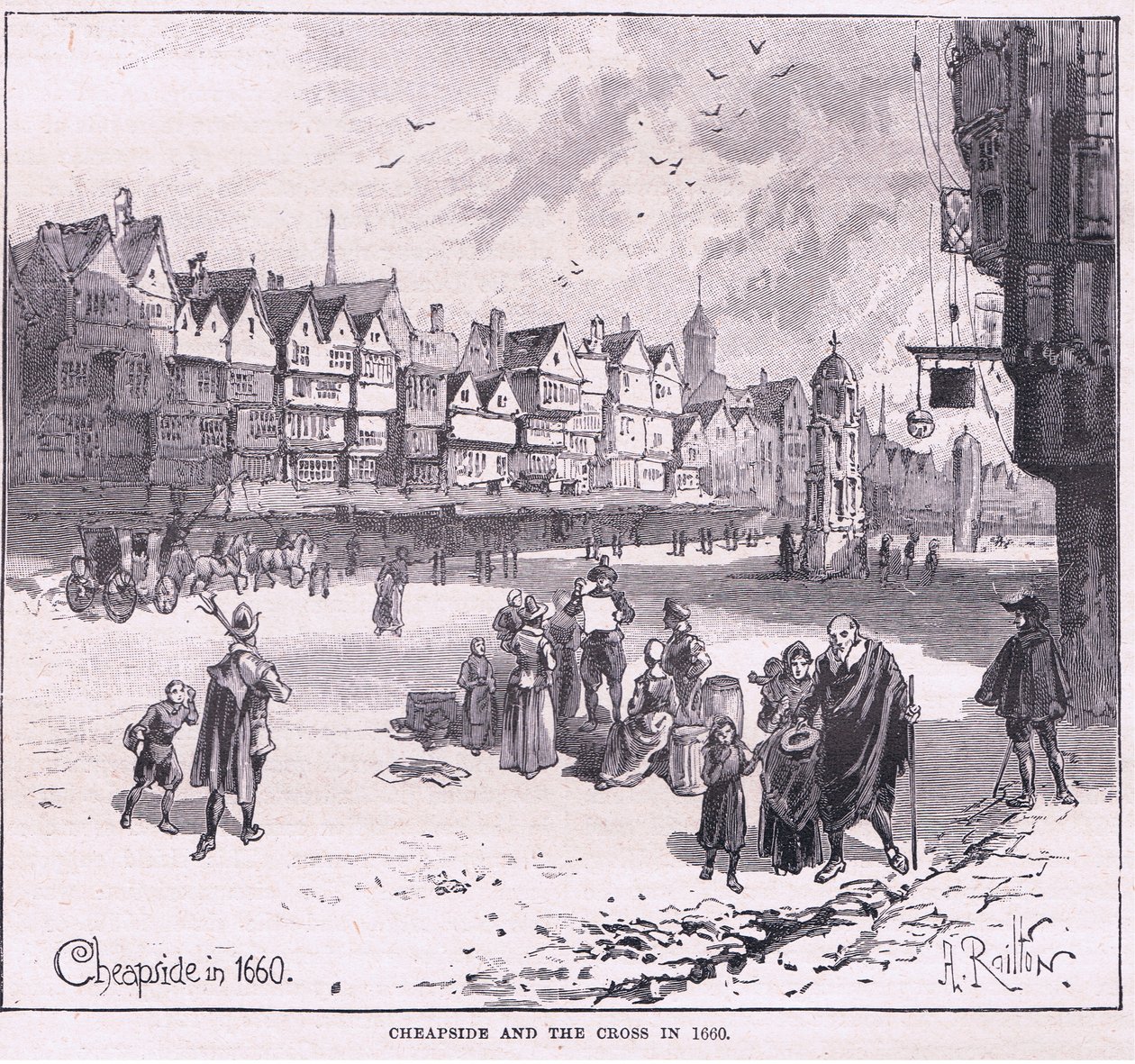 Cheapside AD 1660 by Herbert Railton