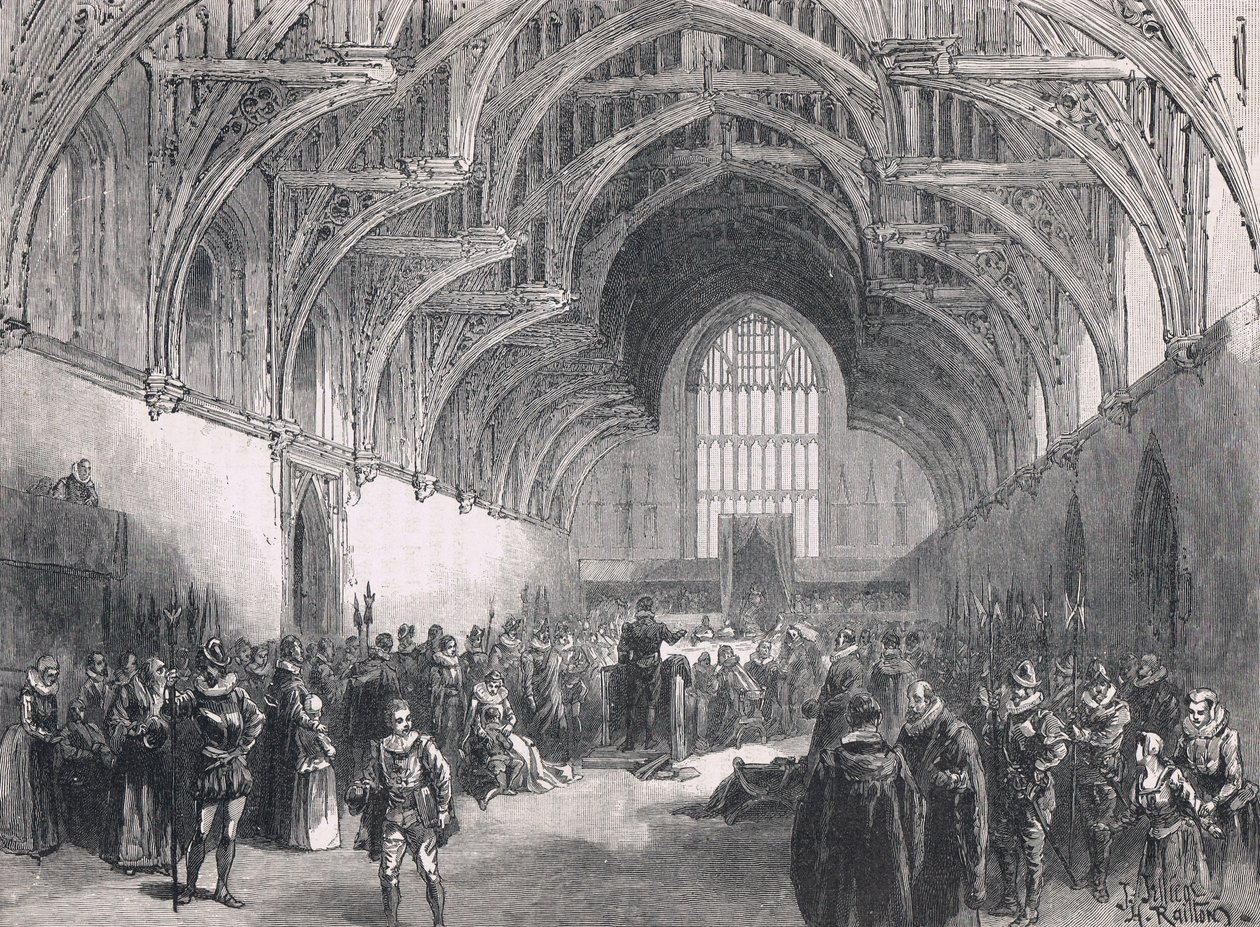 State trial in Westminster Hall in the time of Elizabeth I by Herbert Railton