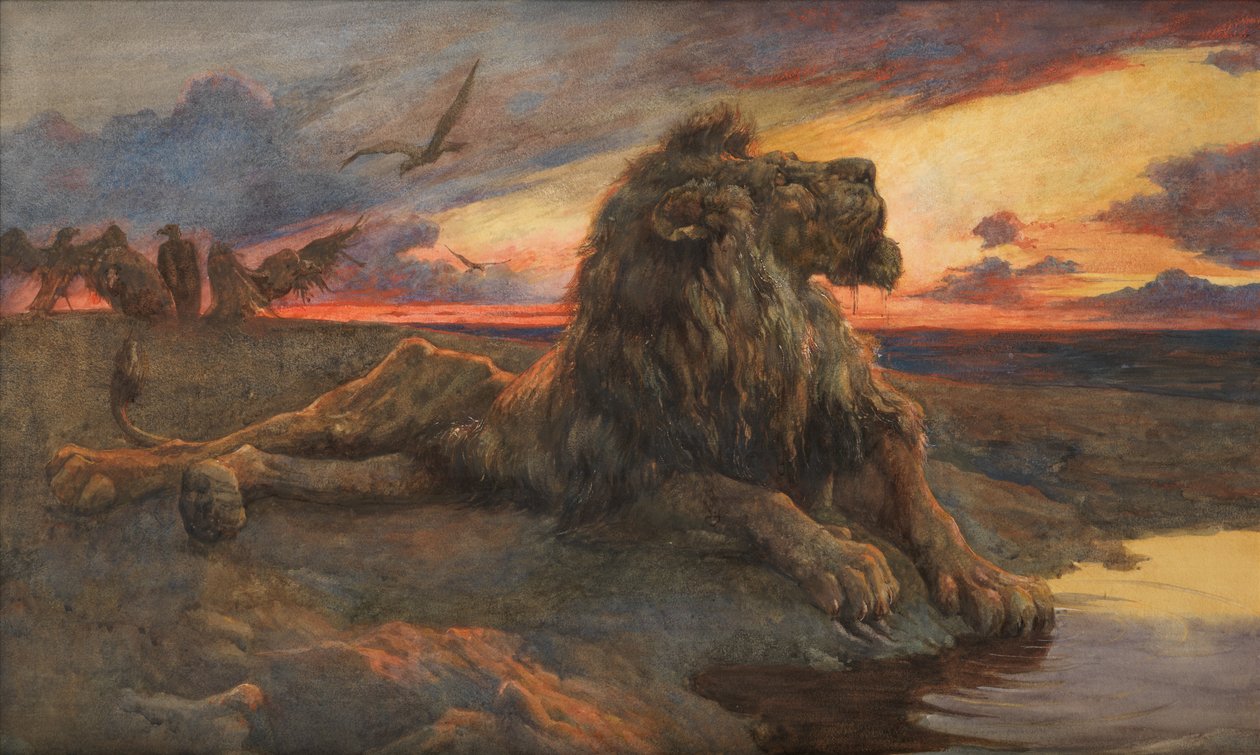 Study for The Dying Lion by Herbert Thomas Dicksee