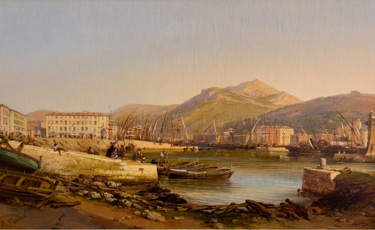 The Port of Nice, About 1860 by Hercule Trachel