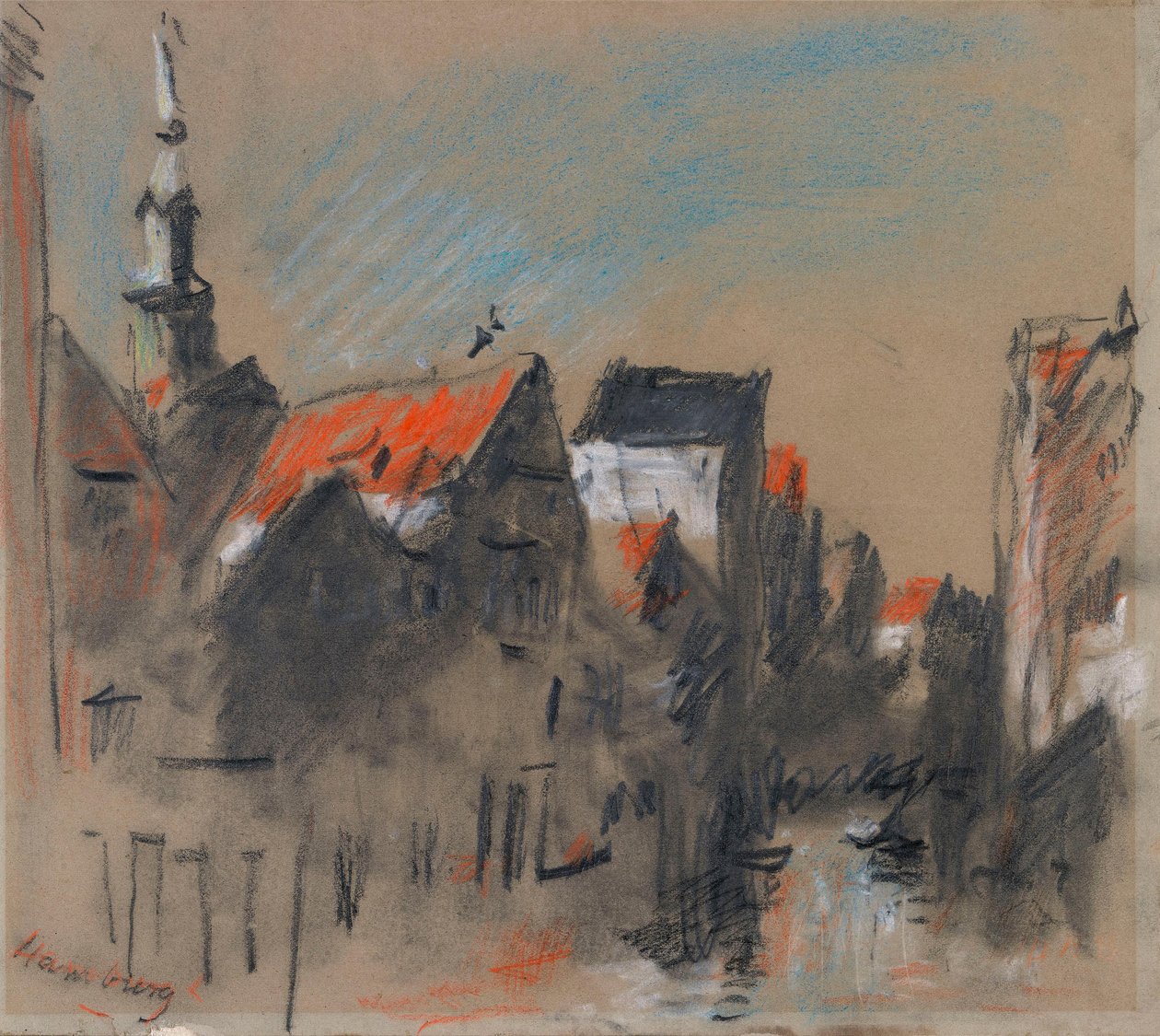 A Street in Hamburg, Germany by Hercules Brabazon Brabazon