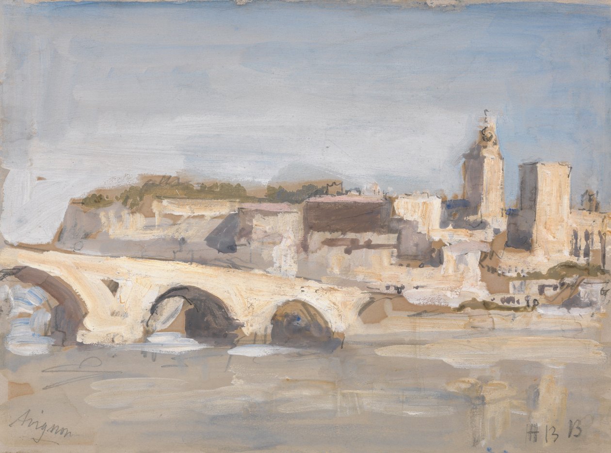 Avignon: Bridge over a River by Hercules Brabazon Brabazon