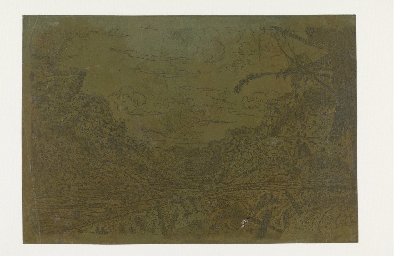Mountain Valley with the Remains of a Ship by Hercules Segers
