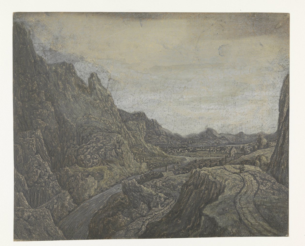 Rocky Landscape with a Road and a River by Hercules Segers