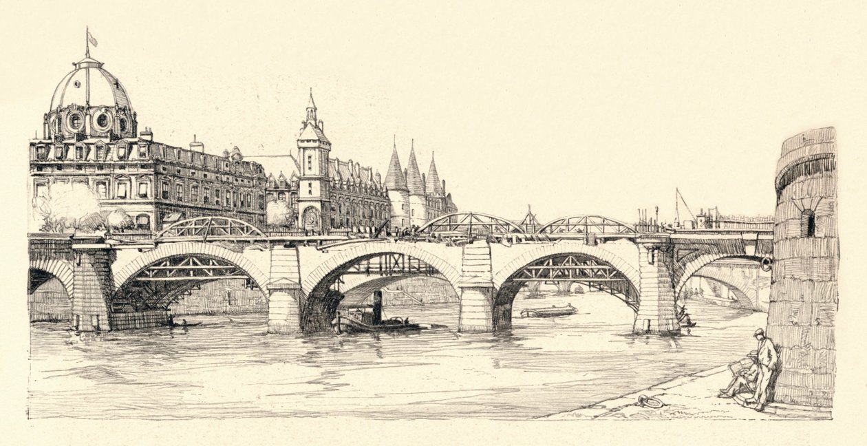 Works on the Old Pont Notre-Dame, 1913-1915 by Herman Armour Webster