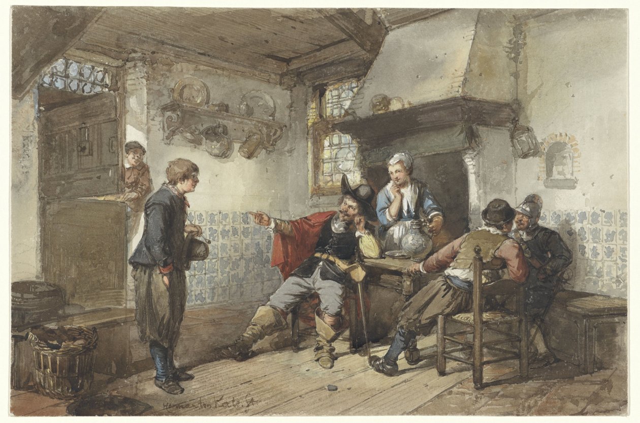Several Men and a Soldier in an Inn by Herman Frederik Carel ten Kate