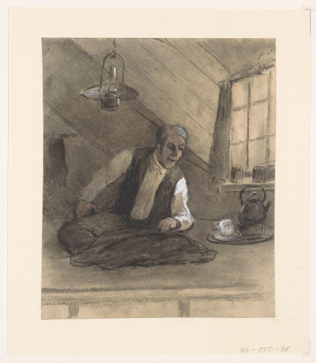 Tailor Working in an Attic Room by Herman Heijenbrock (possibly)